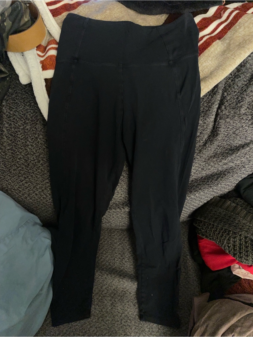 PINK Victoria's Secret Charcoal/Black Seam Detail Leggings